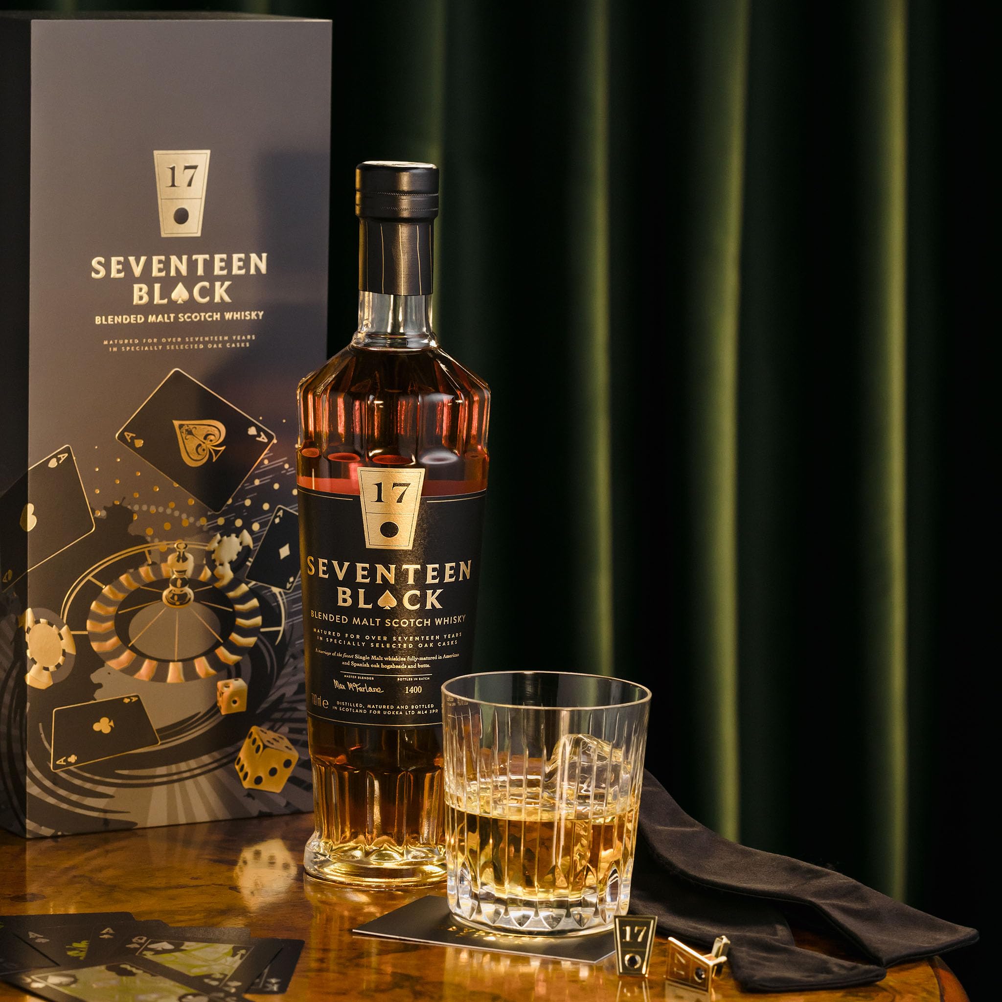 Seventeen Black, 17 Year Old Scotch Blended Malt Whisky with Gift